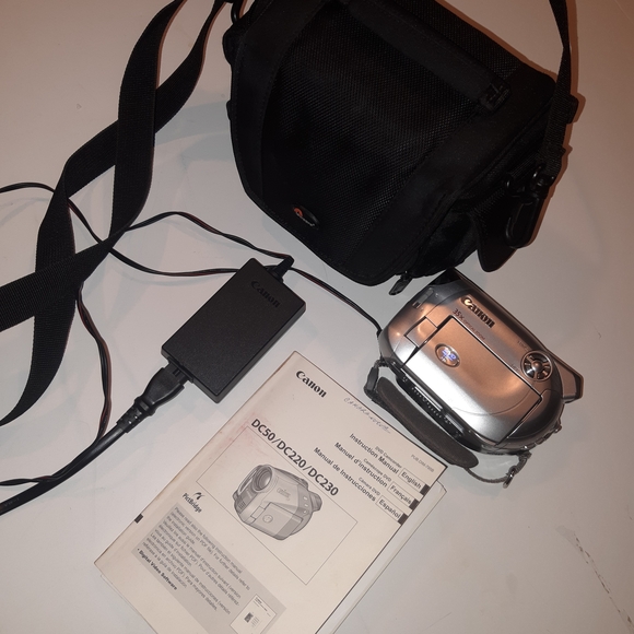 Canon Silver Camcorder with Accessories